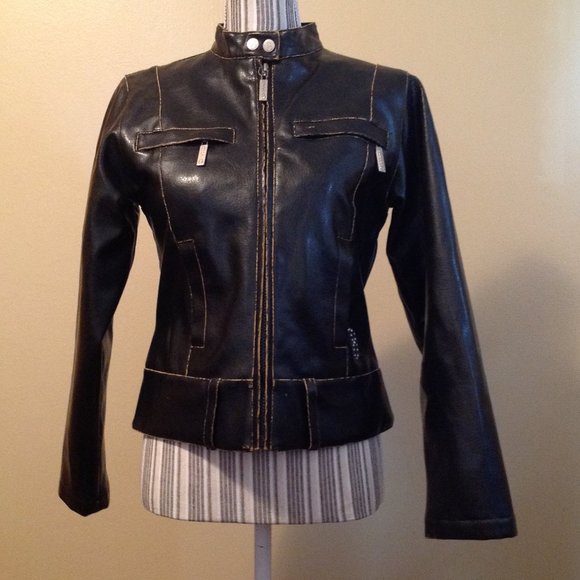 Buffalo David Bitton Jackets & Blazers - Buffalo David Britton Black Faux Leather Jacket